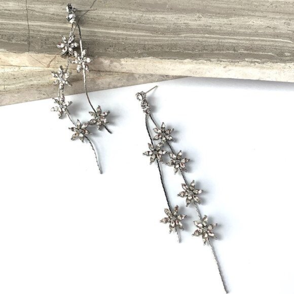 NEW~ Anthropologie SHASHI "Whisper" Long Crystal Tassel Earrings - Picture 9 of 12